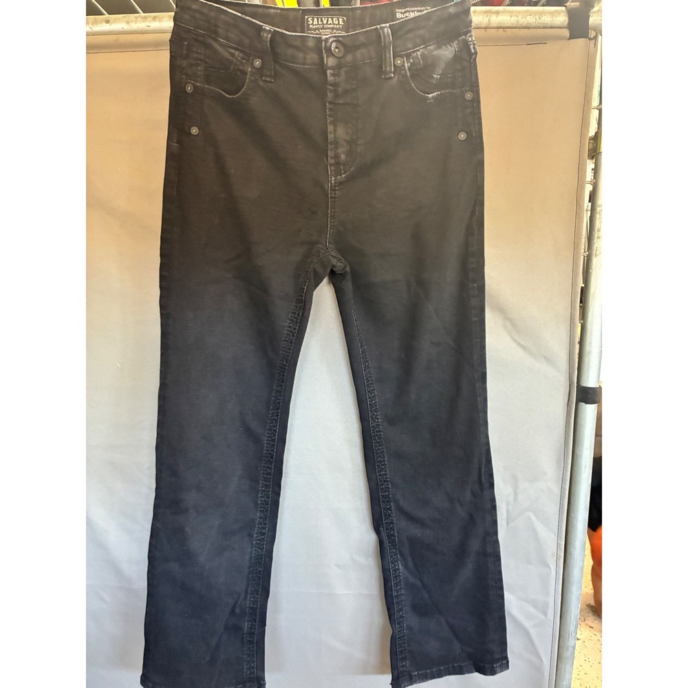 Salvage Supply Co Madness Straight Relaxed Fit Black Jeans Boys Size 16R Buckle